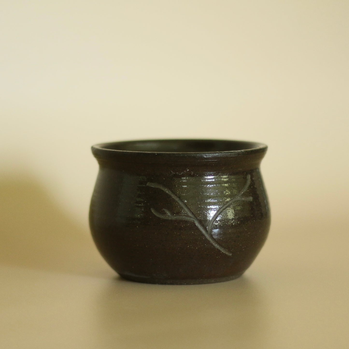 Vintage Small Brown Pottery Bowl