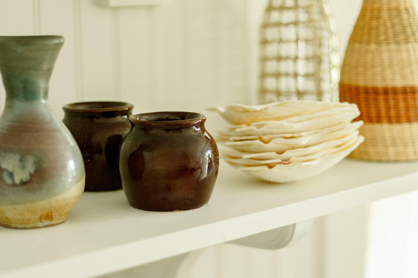 Vintage Mini Stoneware Pots - Set of 2