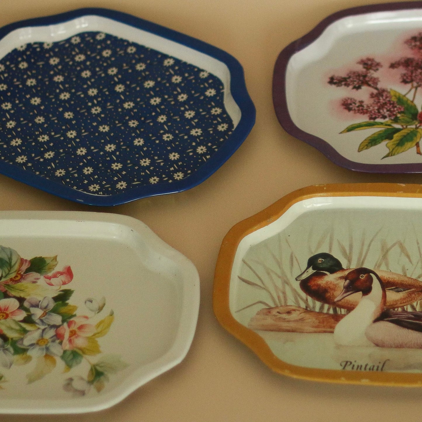 Vintage Tin Snack Trays