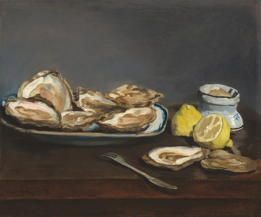 oysters-still-life-vintage-art-print-loe-haus-gallery-wall-antique-art-unique-wall-art-kitchen-manet-print-lemons-oysters-food-art