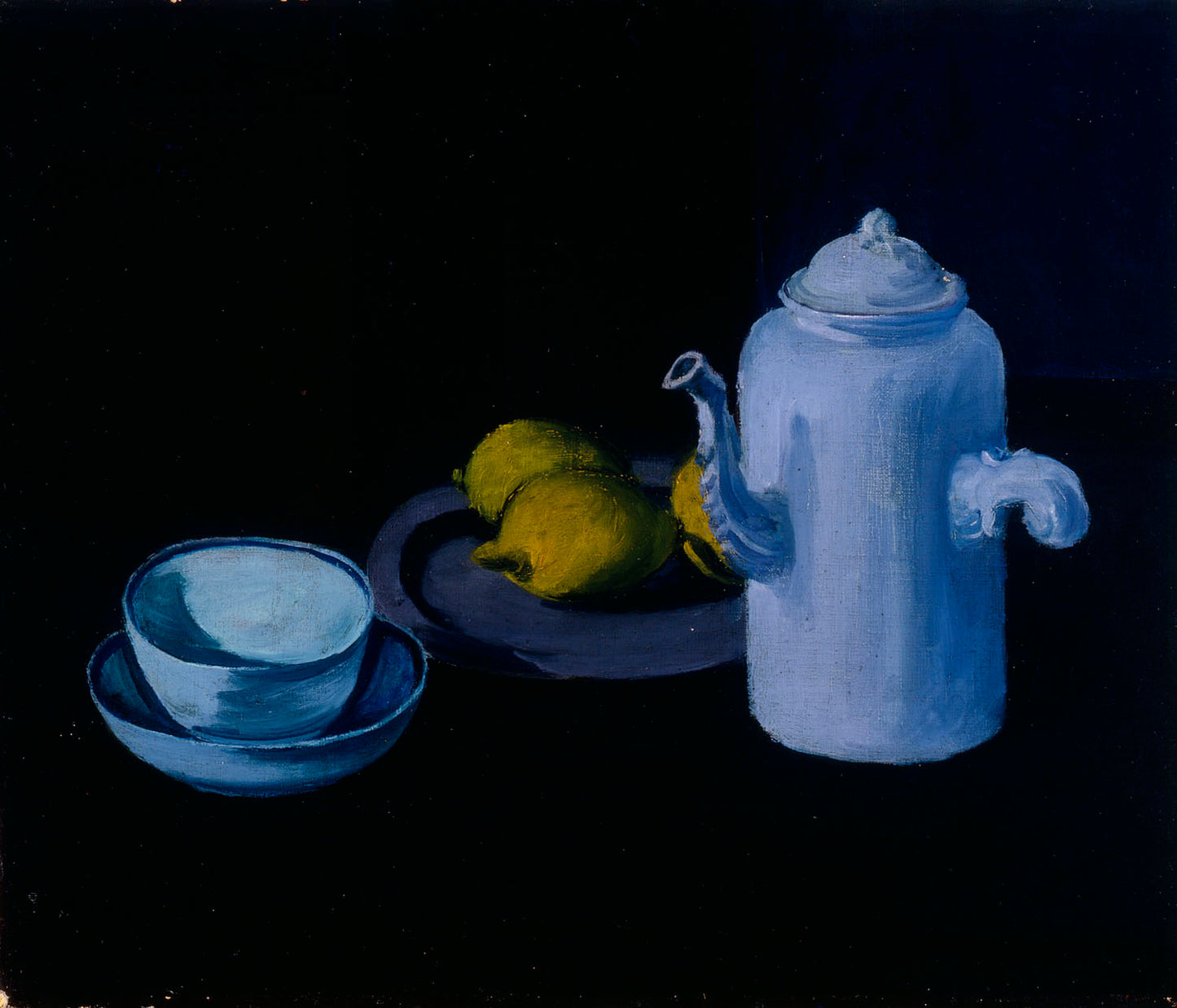 still life, mid century art, kitchen print, lemons and teapot, moody art, digital wall art, dining room art