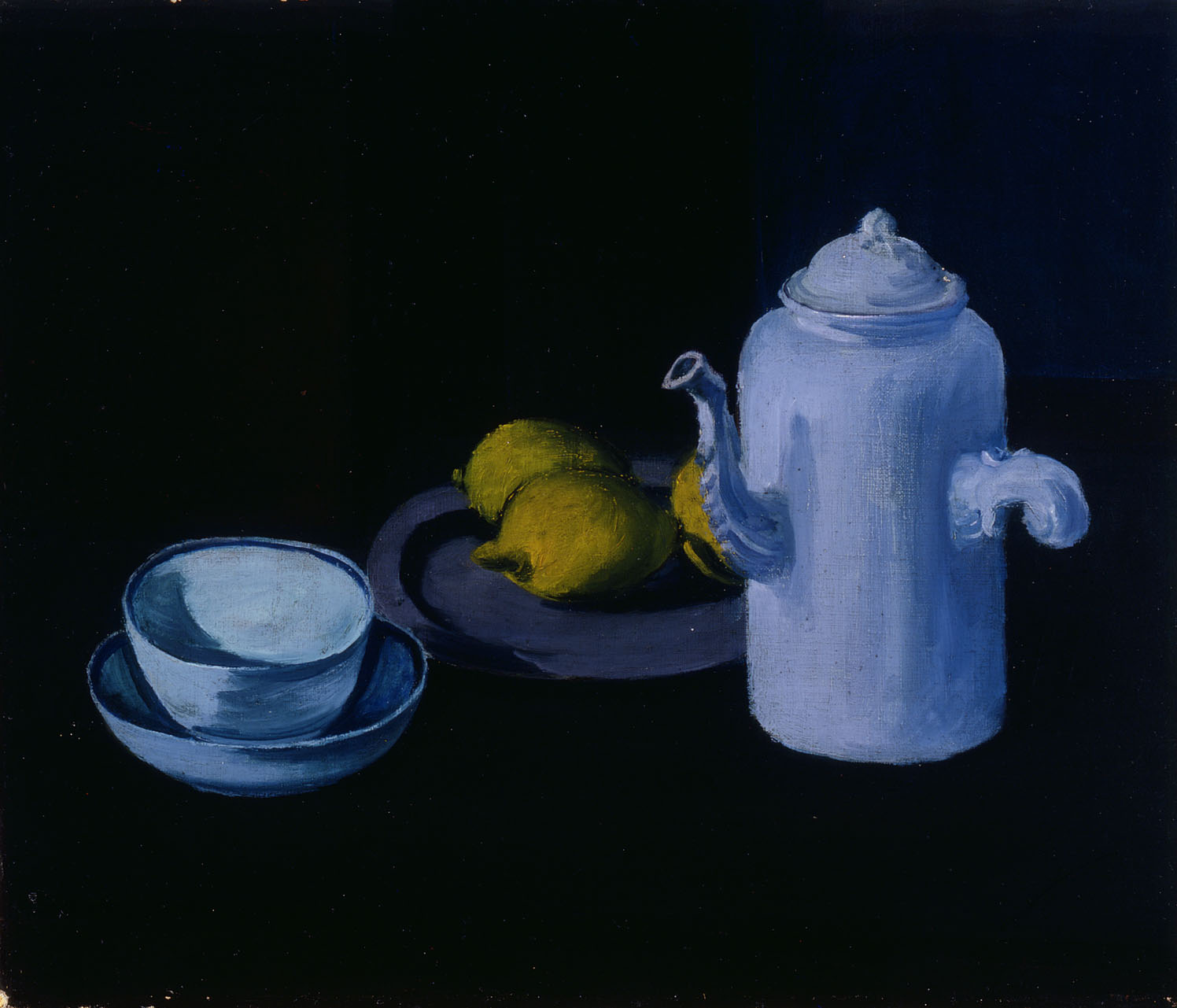 still life, mid century art, kitchen print, lemons and teapot, moody art, digital wall art, dining room art